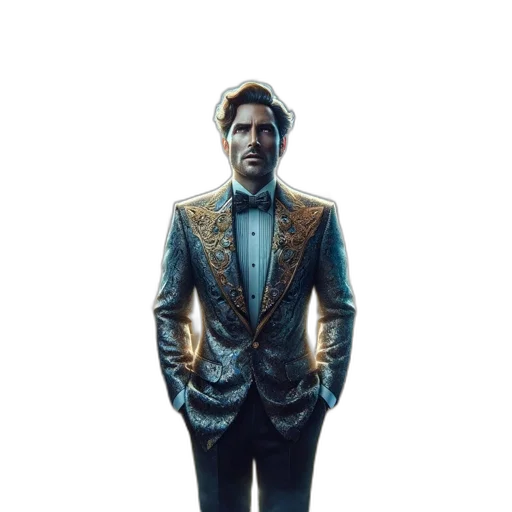 jacket, face, staff, robot transparent PNG cut-out