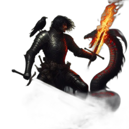 dragon, staff, sword, weapon transparent PNG cut-out