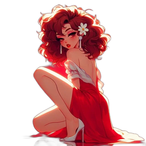 dress, hair, crown, concept art transparent PNG cut-out