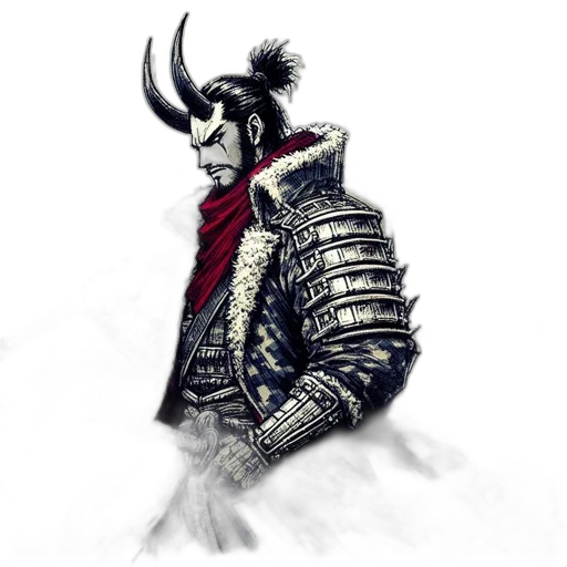jacket, mask, sword, dragon transparent PNG cut-out