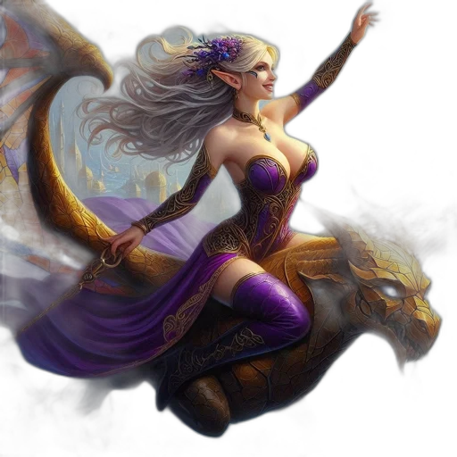 dragon, dress, fantasy art, concept art transparent PNG cut-out