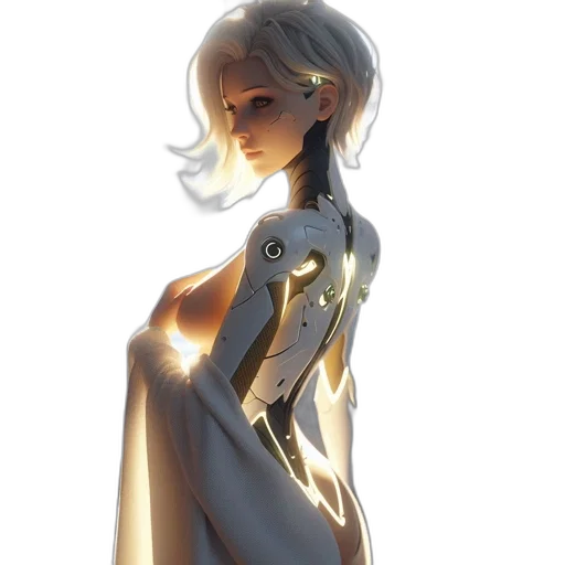 dress, robot, sword, staff transparent PNG cut-out