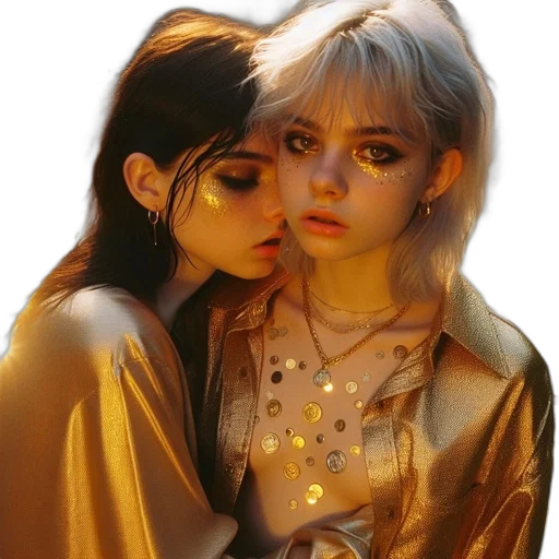 jewelry, jacket, face, photorealistic transparent PNG cut-out