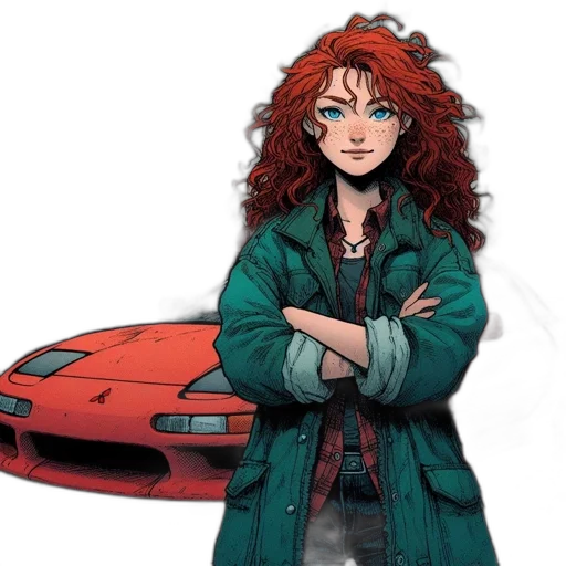 jacket, car, comic book art, concept art transparent PNG cut-out