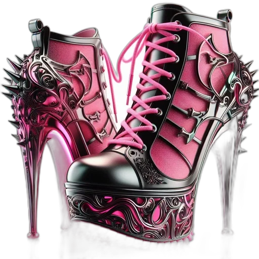 shoes, fantasy art, photorealistic, 3d render transparent PNG cut-out