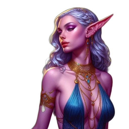 jewelry, dragon, dress, fantasy art transparent PNG cut-out