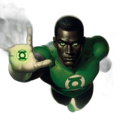 comic book art, concept art, green, lantern transparent PNG cut-out