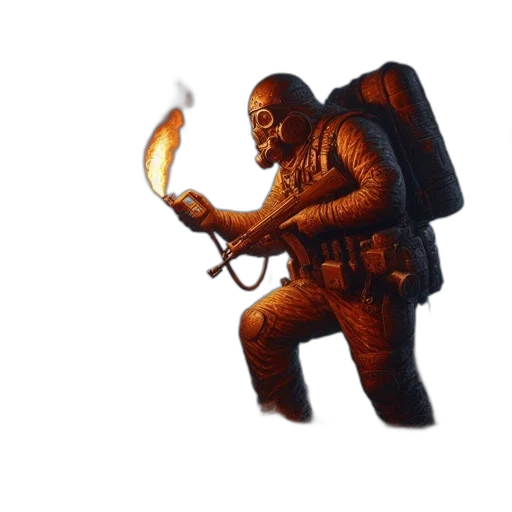 staff, jacket, weapon, robot transparent PNG cut-out