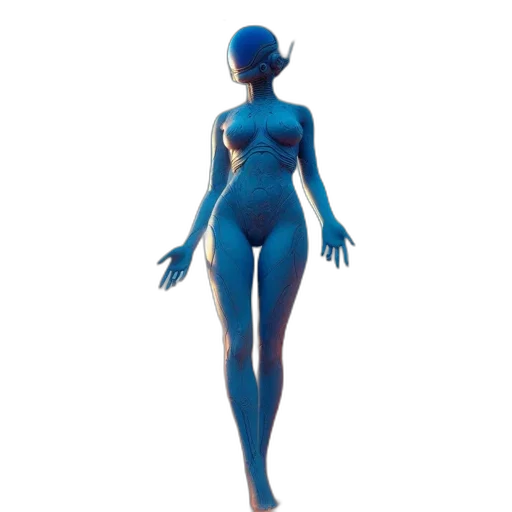 dress, robot, creature, staff transparent PNG cut-out