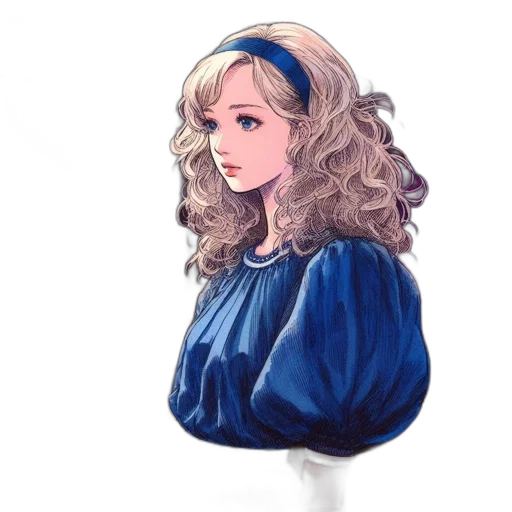 dress, jacket, crown, hair transparent PNG cut-out