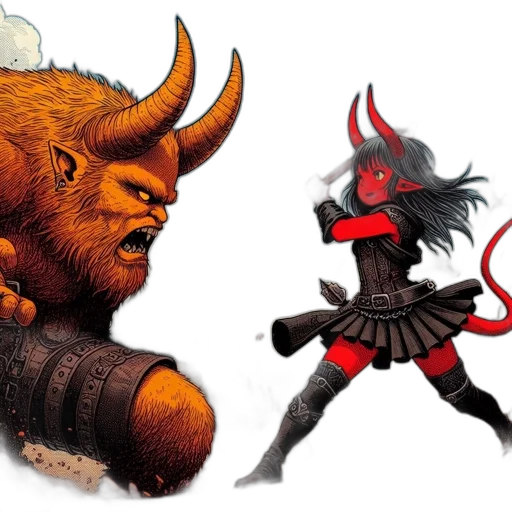 concept art, comic book art, fantasy art, red transparent PNG cut-out