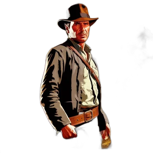 jacket, hat, staff, weapon transparent PNG cut-out