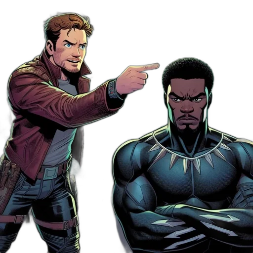 comic book art, concept art, two, marvel transparent PNG cut-out