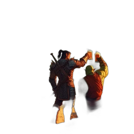weapon, sword, jacket, staff transparent PNG cut-out