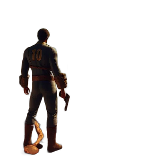 robot, weapon, staff, jacket transparent PNG cut-out