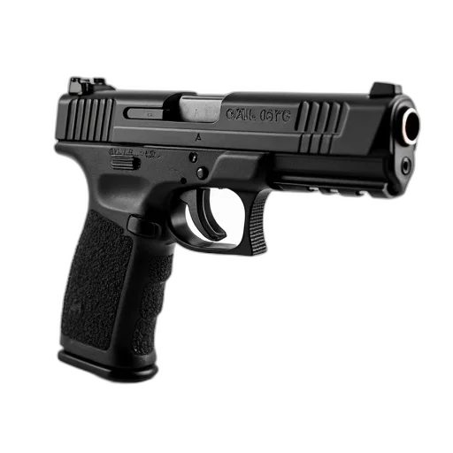 weapon, 3d render, photorealistic, black transparent PNG cut-out