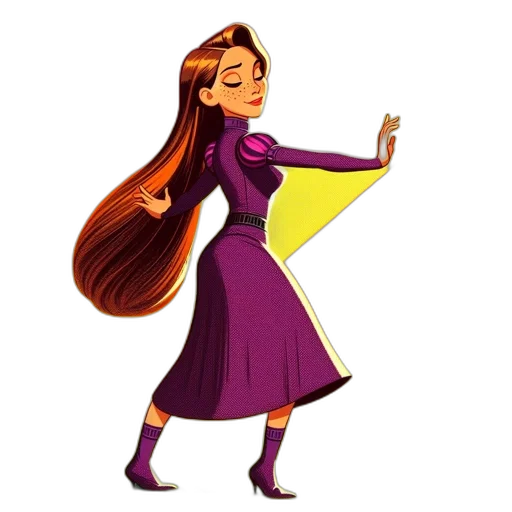 dress, staff, hair, concept art transparent PNG cut-out