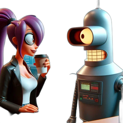 robot, 3d render, concept art, cyberpunk transparent PNG cut-out