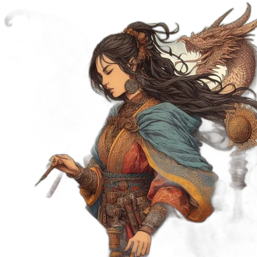 dragon, sword, staff, weapon transparent PNG cut-out