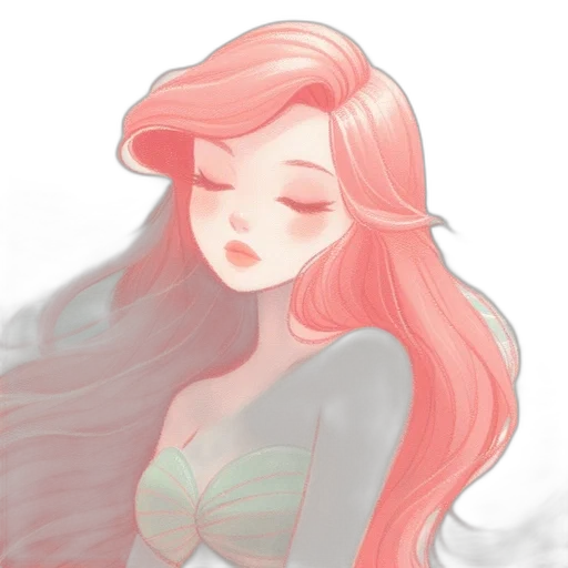 dress, hair, watercolor, fantasy art transparent PNG cut-out