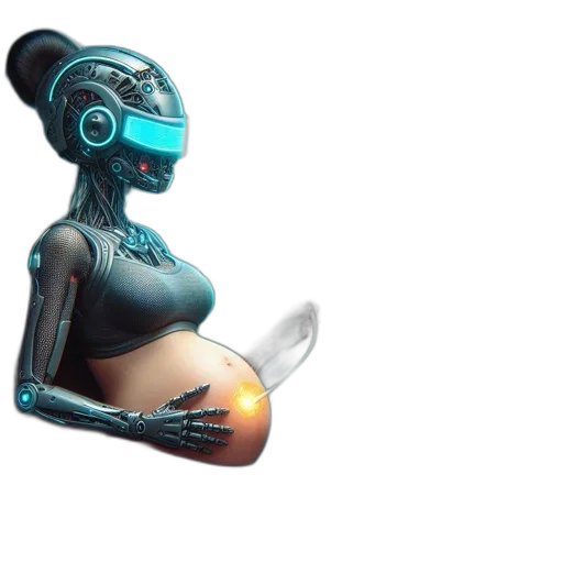 robot, mask, concept art, cyberpunk transparent PNG cut-out