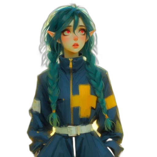 jacket, staff, dress, pixel art transparent PNG cut-out