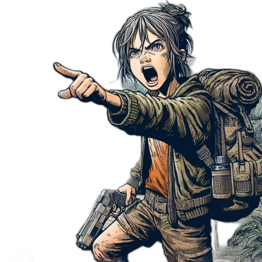 weapon, jacket, comic book art, concept art transparent PNG cut-out
