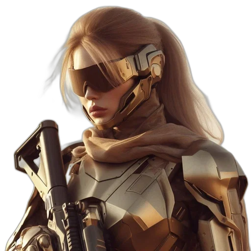 weapon, jacket, face, staff transparent PNG cut-out