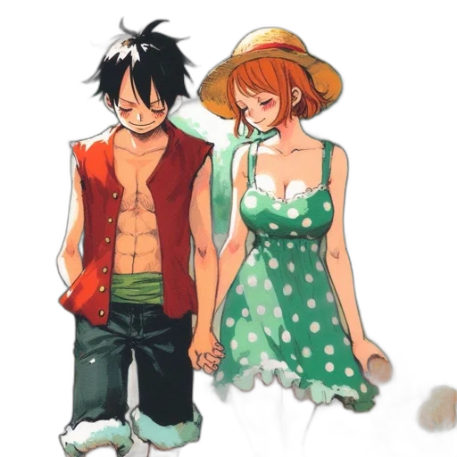dress, anime, concept art, watercolor transparent PNG cut-out