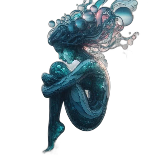 creature, dress, hair, mask transparent PNG cut-out