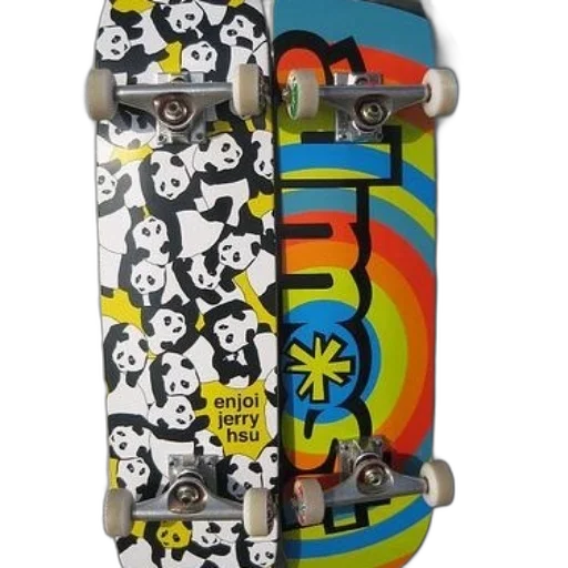 two, skateboards, one, featuring transparent PNG cut-out