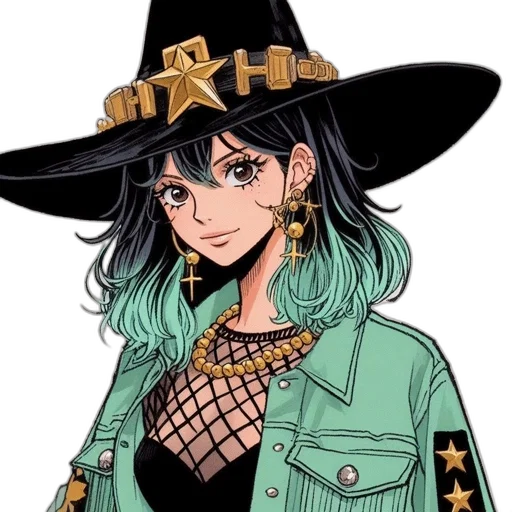 hat, jacket, jewelry, staff transparent PNG cut-out