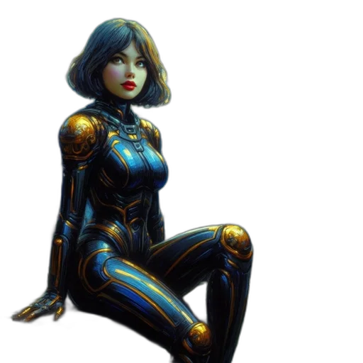robot, concept art, comic book art, fantasy art transparent PNG cut-out