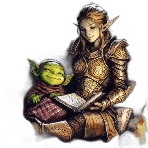 fantasy art, concept art, watercolor, pixel art transparent PNG cut-out