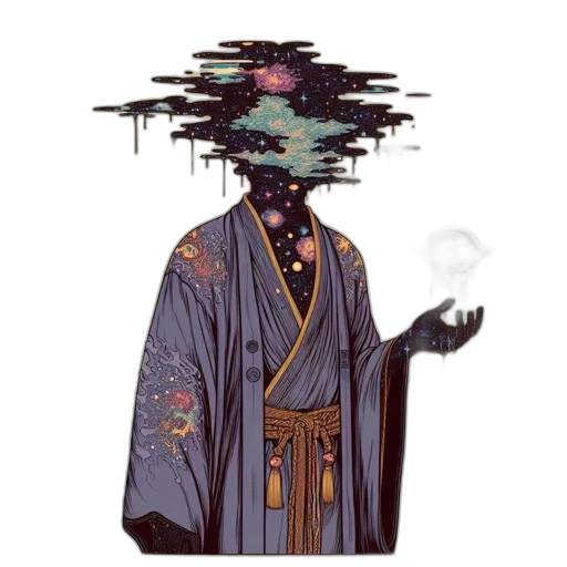 mask, umbrella, staff, creature transparent PNG cut-out