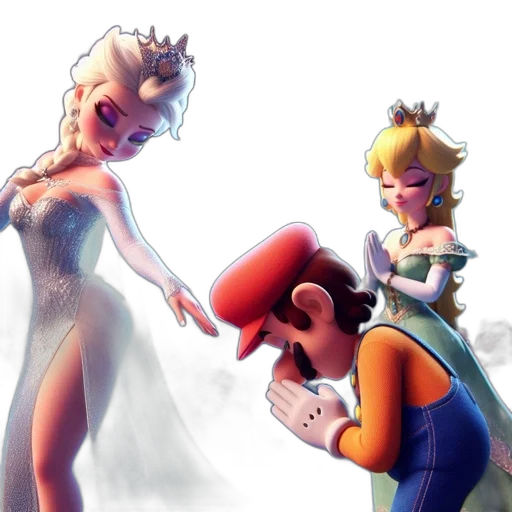 crown, dress, concept art, 3d render transparent PNG cut-out