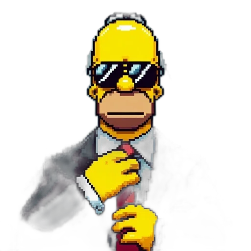 staff, jacket, robot, pixel art transparent PNG cut-out