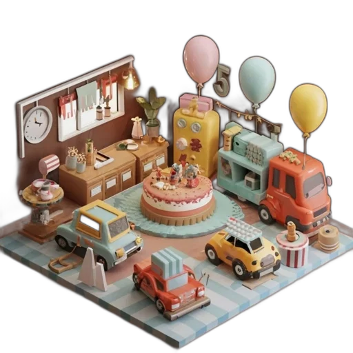 furniture, car, food, concept art transparent PNG cut-out