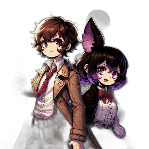 staff, jacket, pixel art, anime transparent PNG cut-out