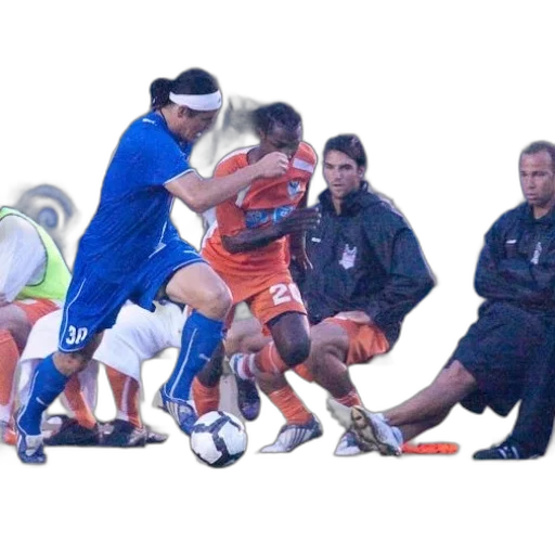 photorealistic, soccer, player, blue transparent PNG cut-out