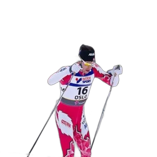 staff, robot, skier, red transparent PNG cut-out