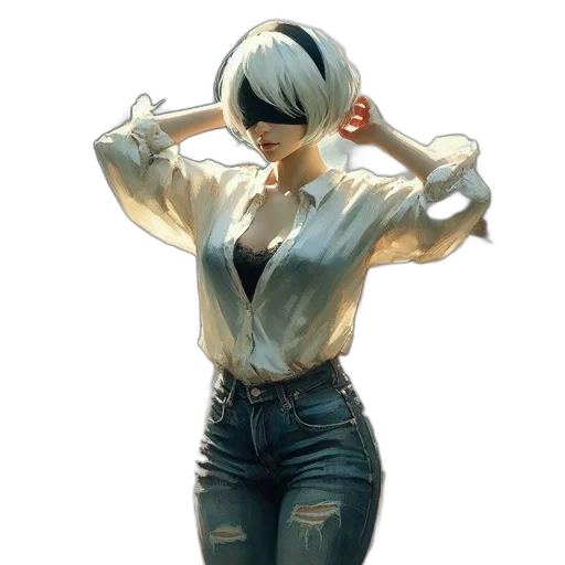 jacket, staff, weapon, robot transparent PNG cut-out