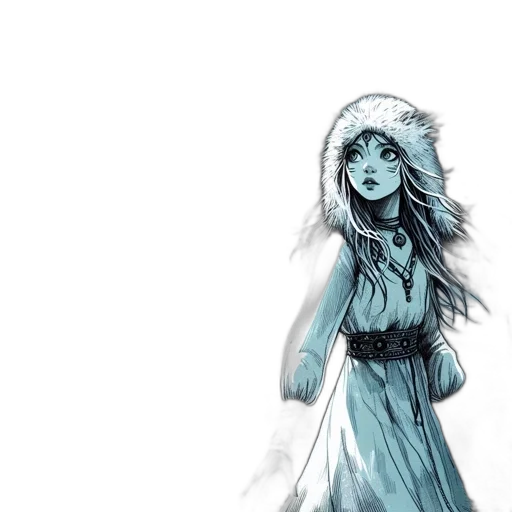 dress, fantasy art, concept art, comic book art transparent PNG cut-out