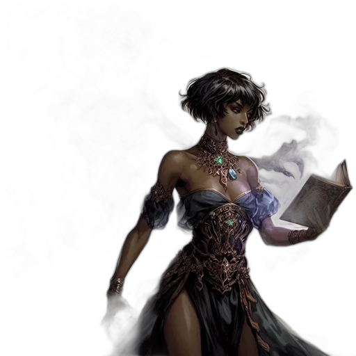 dress, fantasy art, concept art, comic book art transparent PNG cut-out
