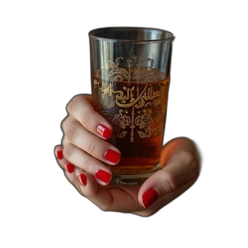 female, hand, holding, glass transparent PNG cut-out
