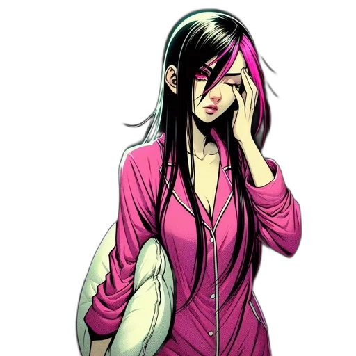 dress, jacket, staff, comic book art transparent PNG cut-out