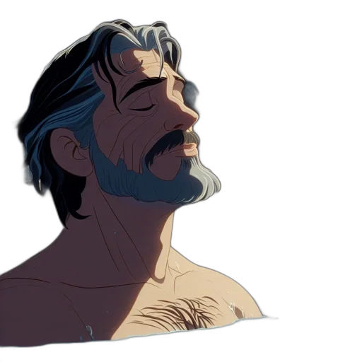 face, concept art, comic book art, cartoon transparent PNG cut-out