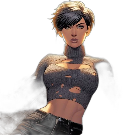 comic book art, concept art, fantasy art, cyberpunk transparent PNG cut-out