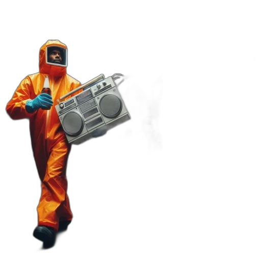 jacket, robot, weapon, staff transparent PNG cut-out