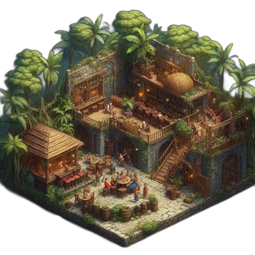 concept art, pixel art, fantasy art, 3d render transparent PNG cut-out